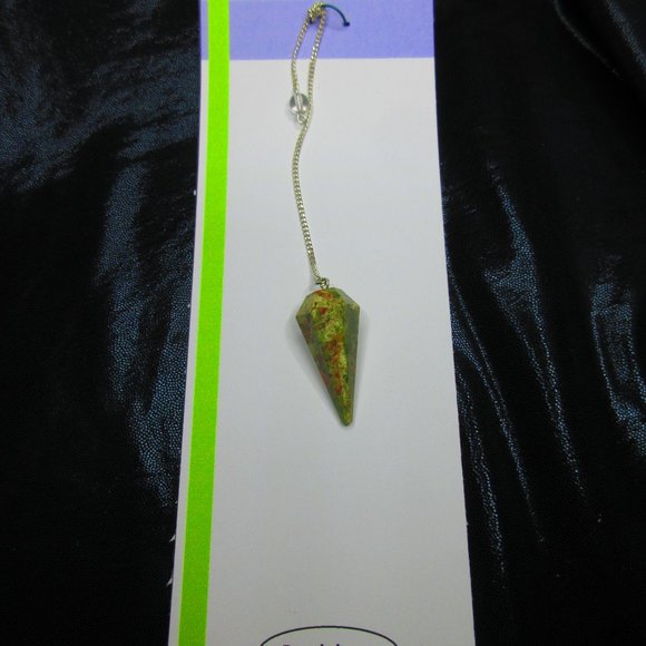 Unakite Jasper Gemstone Dowsing Pendulum Meditation Tool - Picture 2 of 4
